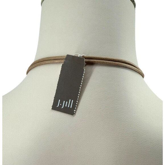 J. Jill Mixed Metal Necklace Double Circle Pendant Cord Adjustable Modern Earthy - Picture 10 of 11